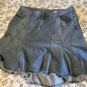 Younique Size 26 denim skirt. Stretchy material. very unique denim skirt!!!